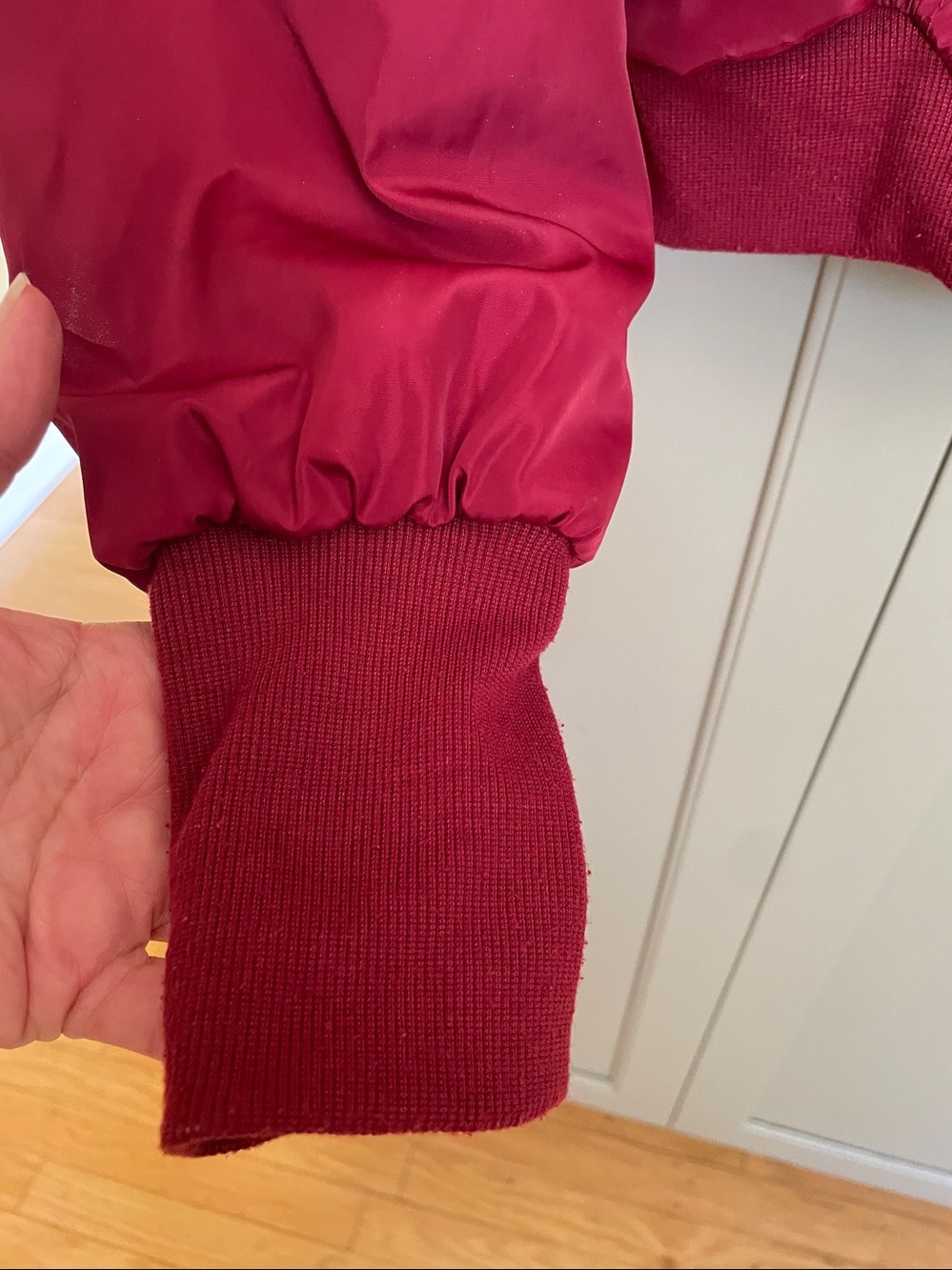 SEEK Wine-Red Ruched Bomber Jacket - Picture 6 of 10